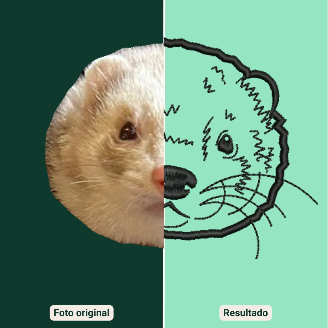 Hoodie con 3 mascota bordada lineal