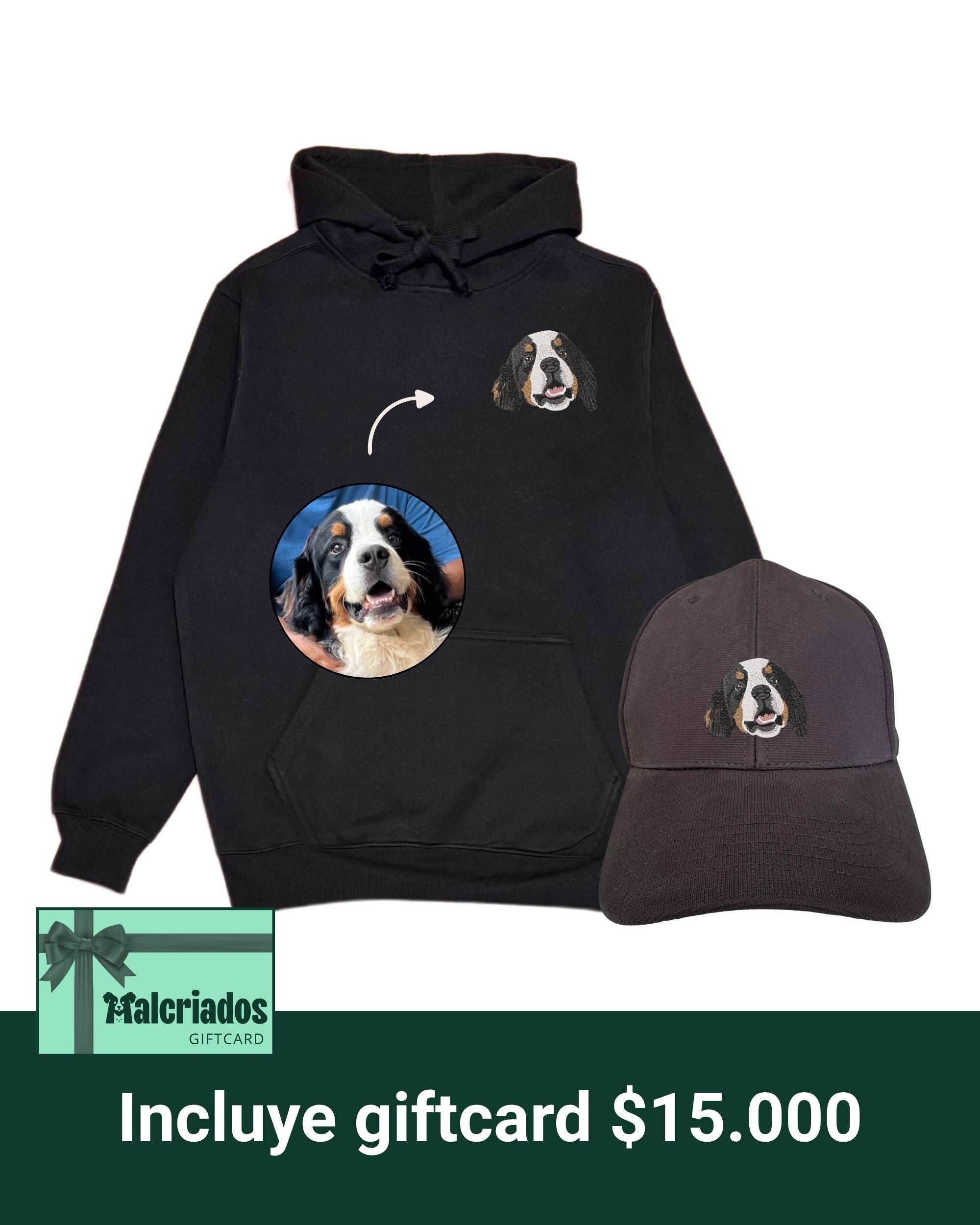 Pack con 1 regalón bordados: Hoodie + Jockey