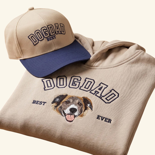Pack Pet Dad: Hoodie con retrato bordado + Jockey