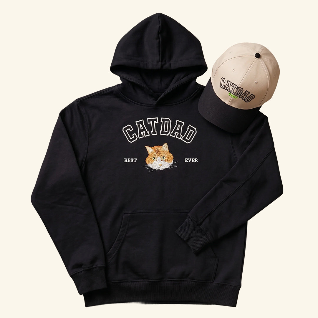 Pack Pet Dad: Hoodie con retrato bordado + Jockey