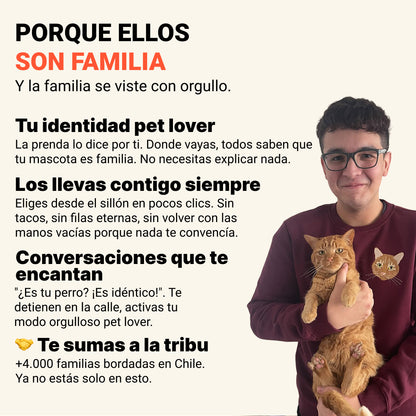 Polerón polo bordado con retrato de mascota