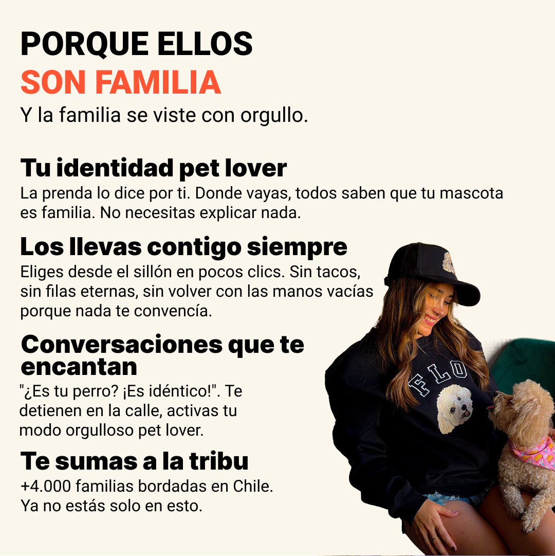 Polerón polo college bordado con retrato de mascota