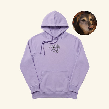 Hoodie lineal bordado con retrato de mascota