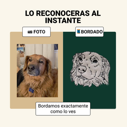 Hoodie lineal bordado con retrato de mascota
