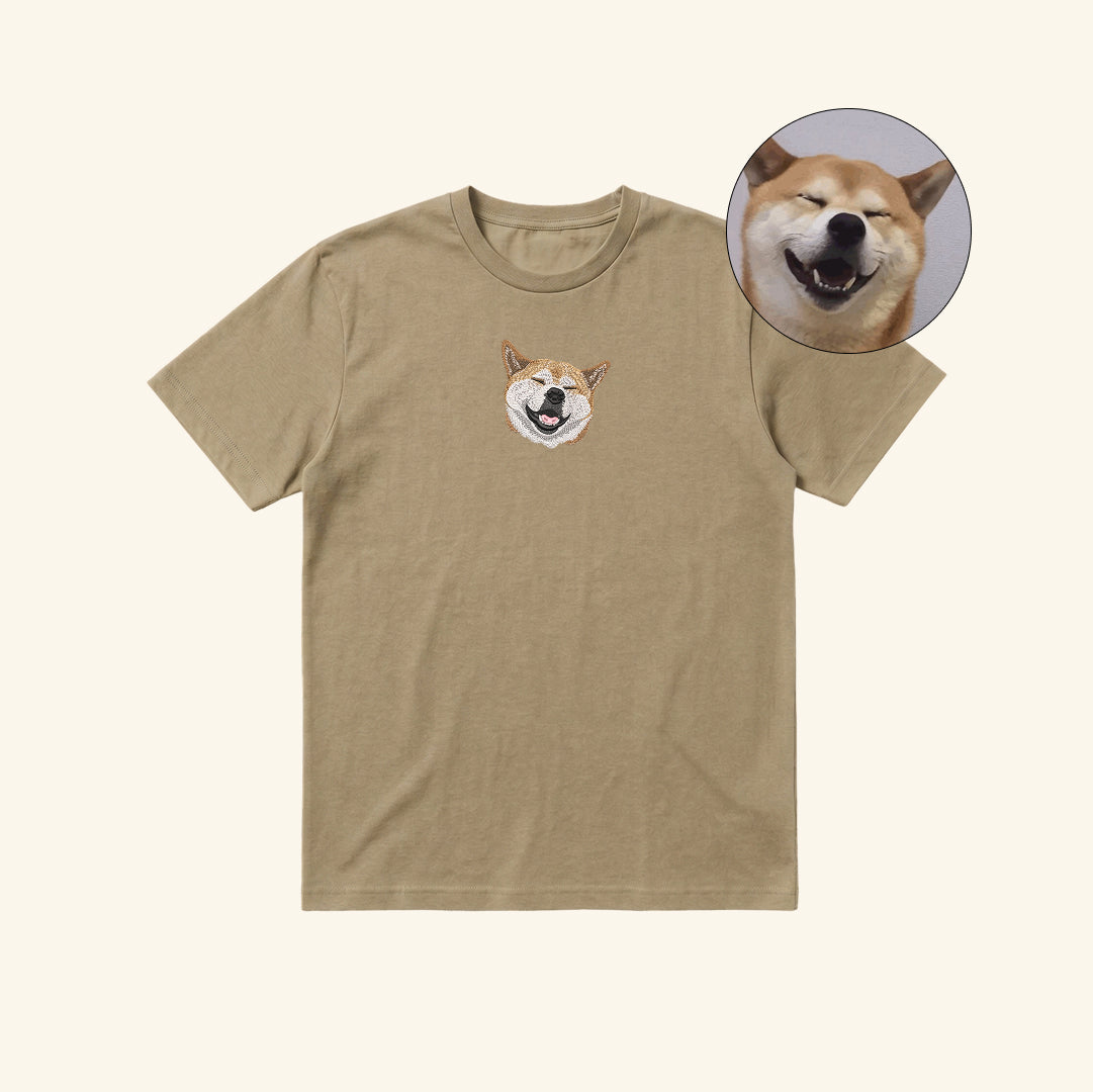 Polera bordada con retrato de mascota