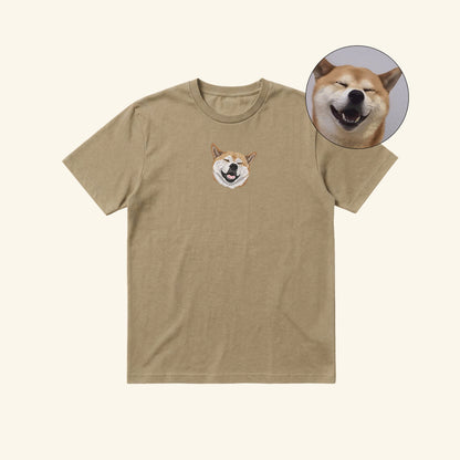 Polera bordada con retrato de mascota