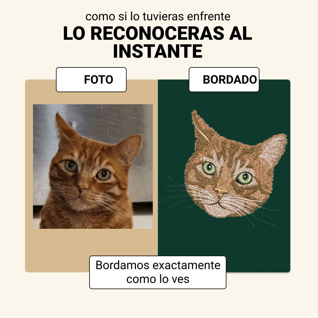 Polera bordada con retrato de mascota