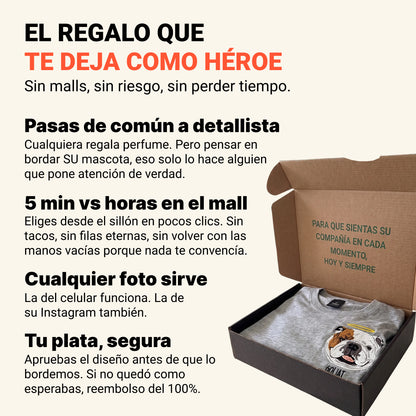 Polera bordada con retrato de mascota