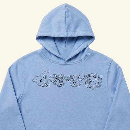 Hoodie lineal bordado con retrato de mascota