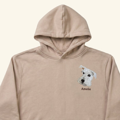 Hoodie bordado con retrato de mascota