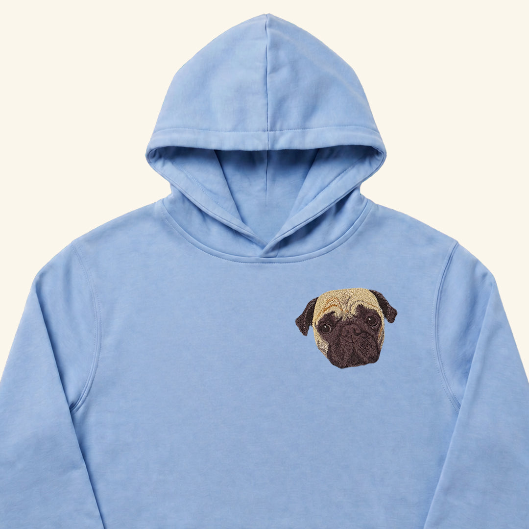 Hoodie bordado con retrato de mascota