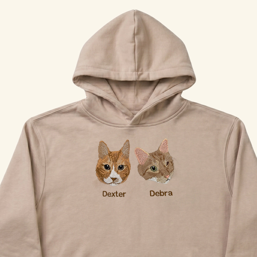 Hoodie bordado con retrato de mascota