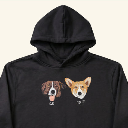 Hoodie bordado con retrato de mascota