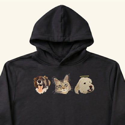 Hoodie bordado con retrato de mascota