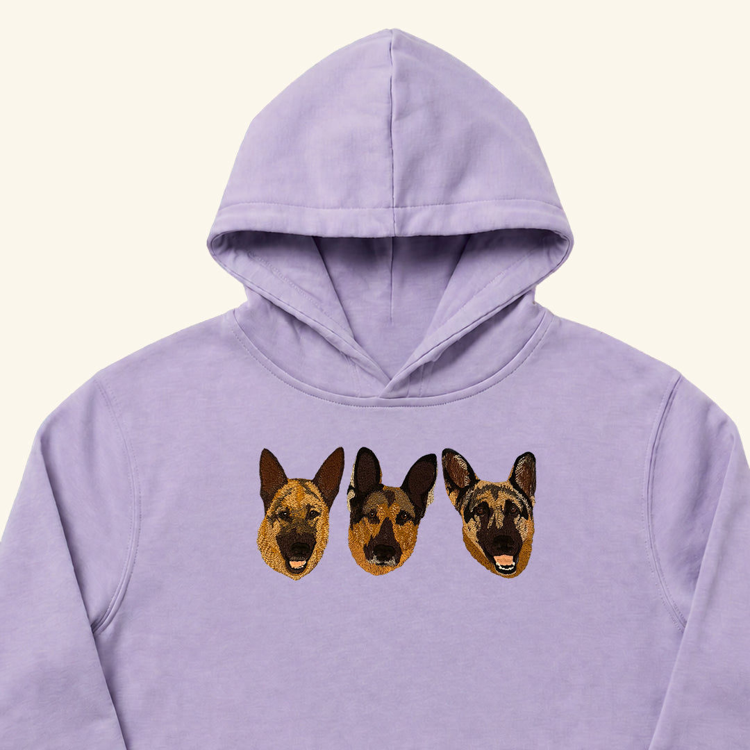 Hoodie bordado con retrato de mascota