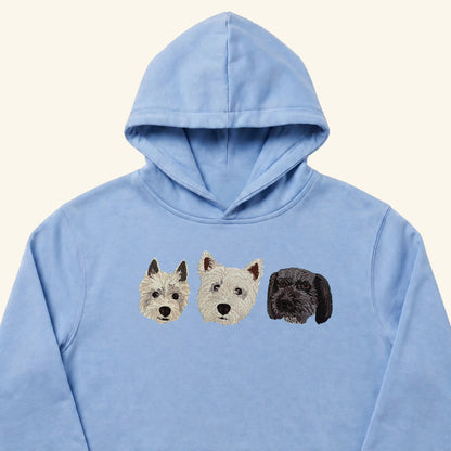 Hoodie bordado con retrato de mascota
