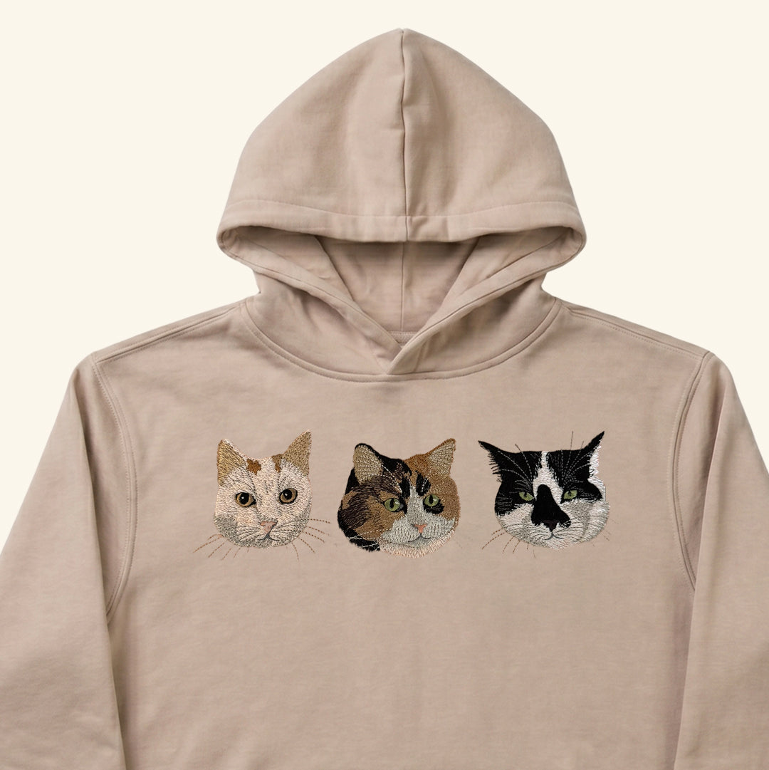Hoodie bordado con retrato de mascota