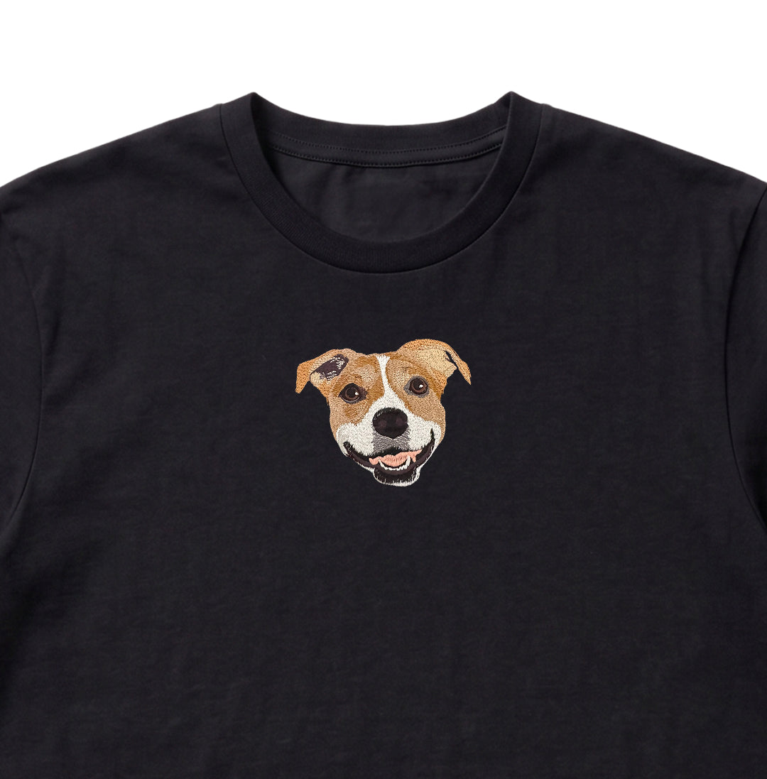 Polera bordada con retrato de mascota