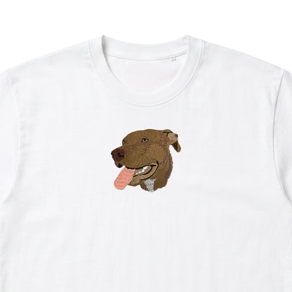 Polera bordada con retrato de mascota