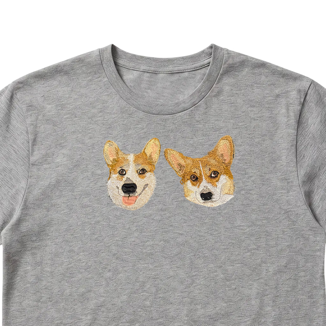 Polera bordada con retrato de mascota