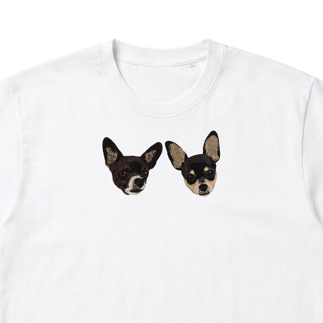 Polera bordada con retrato de mascota