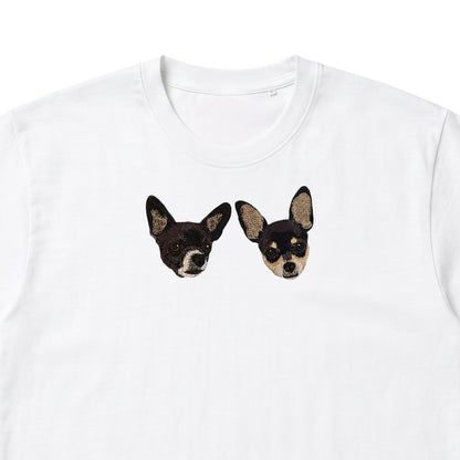 Polera bordada con retrato de mascota