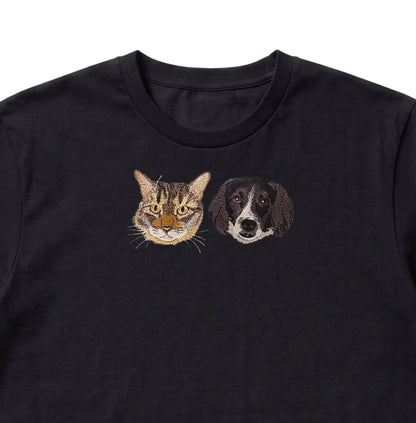 Polera bordada con retrato de mascota
