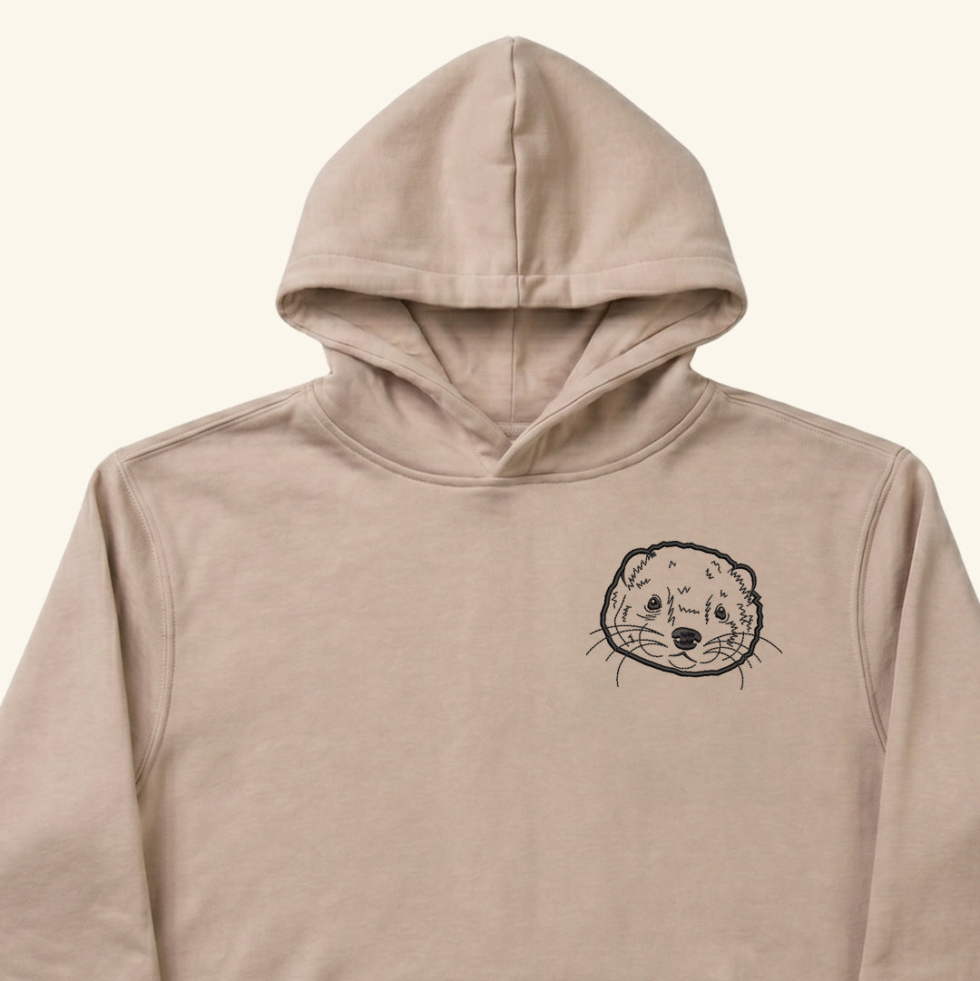 Hoodie lineal bordado con retrato de mascota