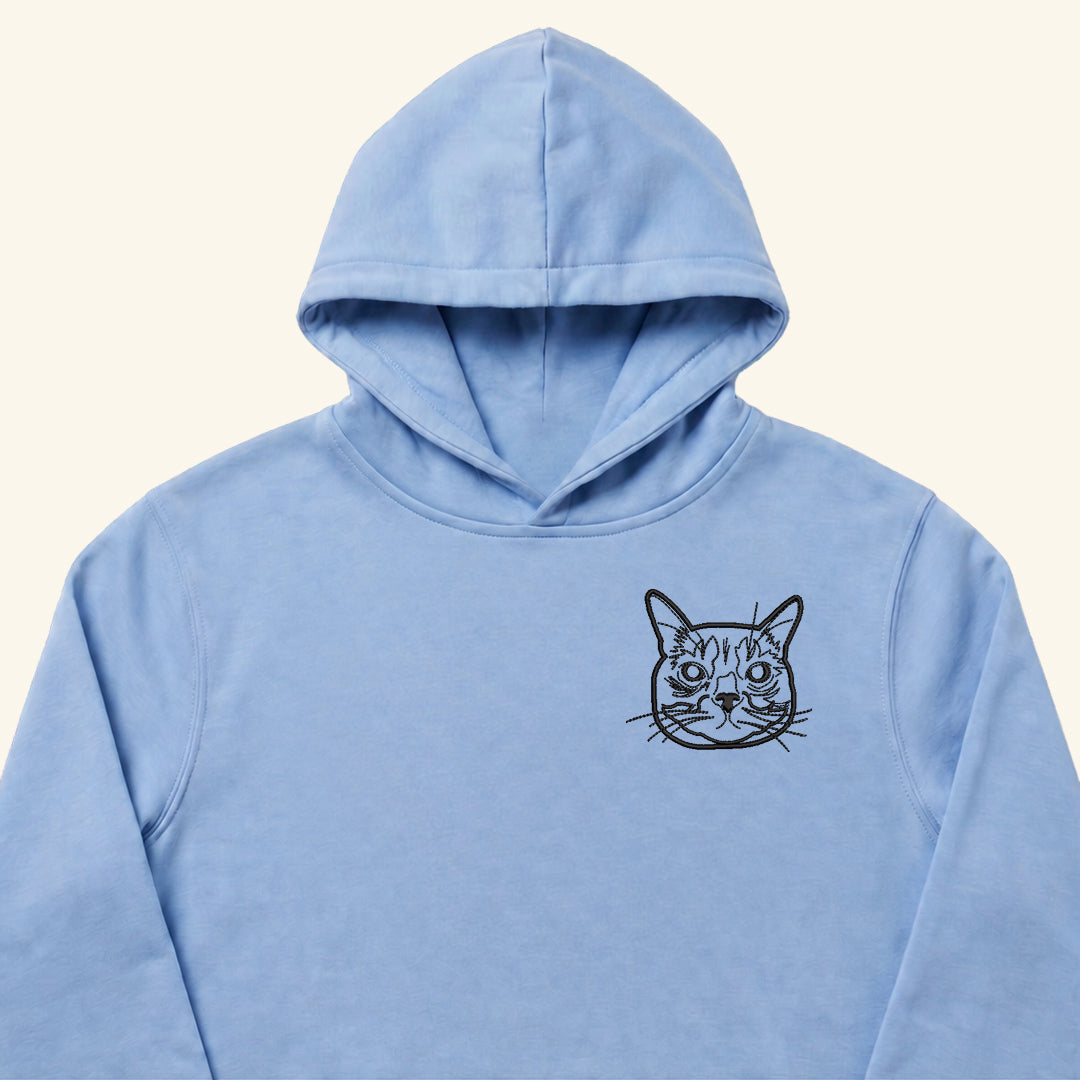 Hoodie lineal bordado con retrato de mascota