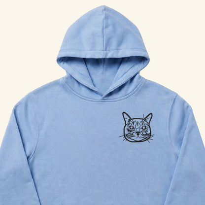 Hoodie lineal bordado con retrato de mascota