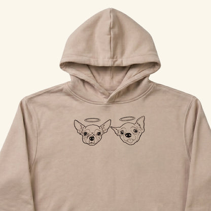 Hoodie lineal bordado con retrato de mascota
