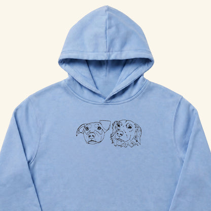 Hoodie lineal bordado con retrato de mascota