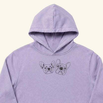 Hoodie lineal bordado con retrato de mascota