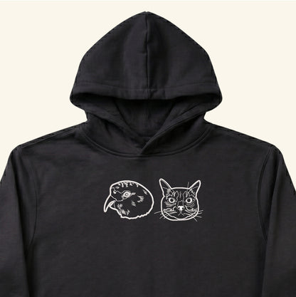 Hoodie lineal bordado con retrato de mascota