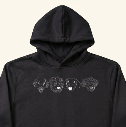 Hoodie lineal bordado con retrato de mascota