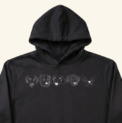 Hoodie lineal bordado con retrato de mascota