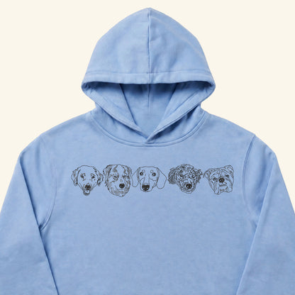Hoodie lineal bordado con retrato de mascota