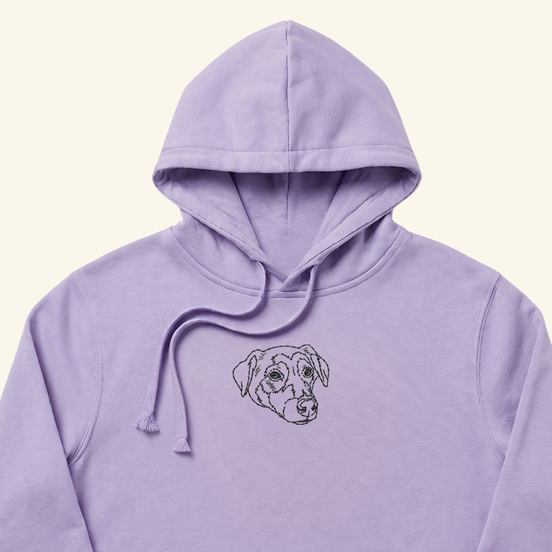 Hoodie lineal bordado con retrato de mascota