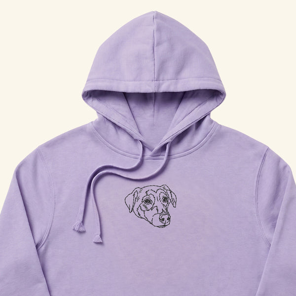 Hoodie lineal bordado con retrato de mascota