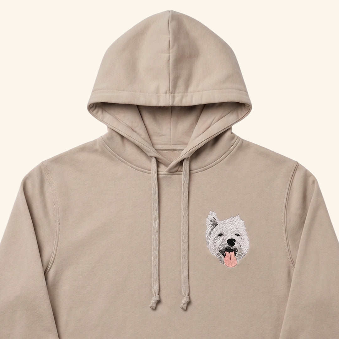 Hoodie bordado con retrato de mascota