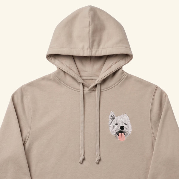 Hoodie bordado con retrato de mascota