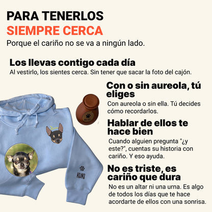 Hoodie bordado con retrato de mascota