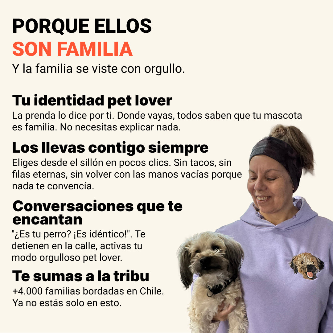 Hoodie bordado con retrato de mascota