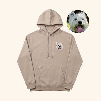 Hoodie bordado con retrato de mascota
