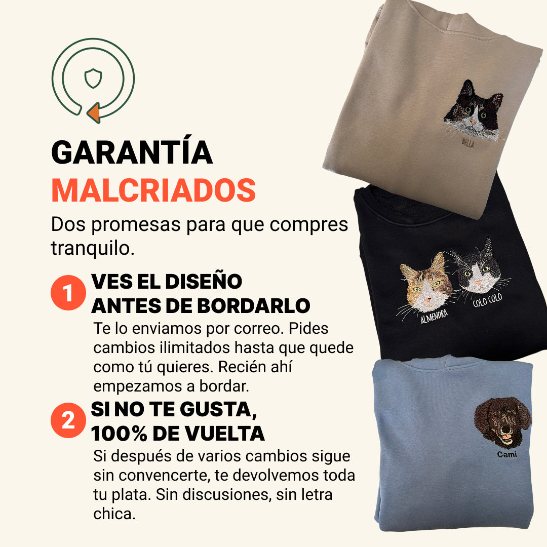 Hoodie bordado con retrato de mascota
