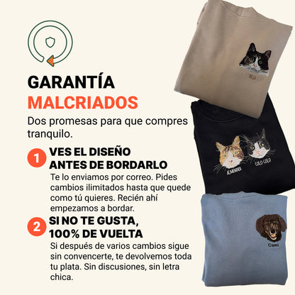 Hoodie bordado con retrato de mascota