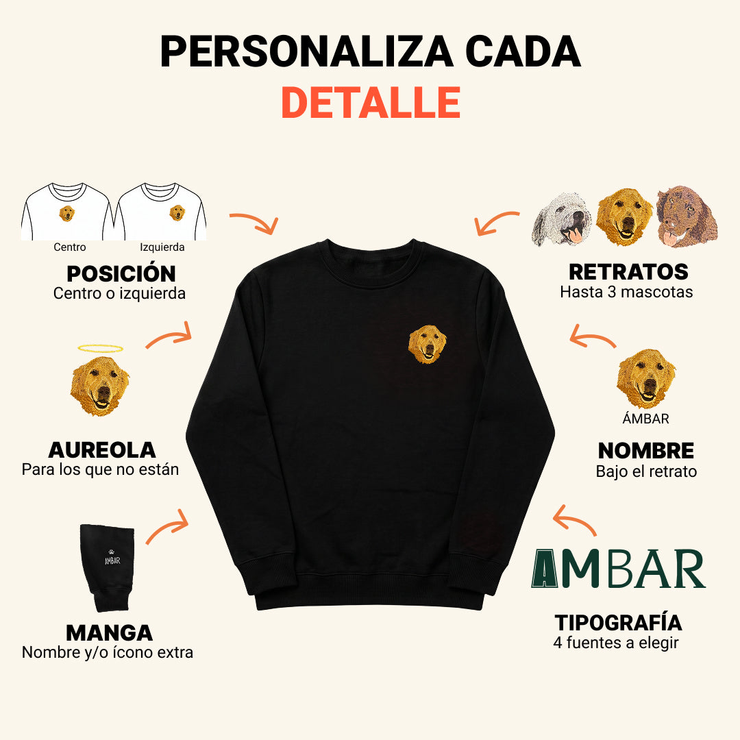 Polerón polo bordado con retrato de mascota