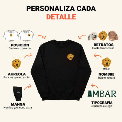 Polerón polo bordado con retrato de mascota