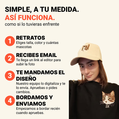 Polerón polo bordado con retrato de mascota