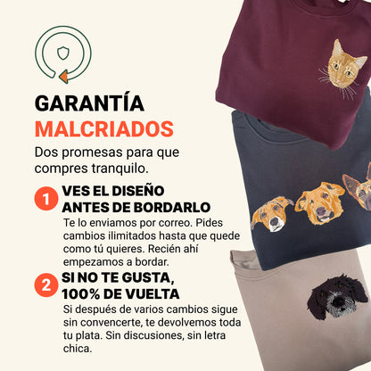 Polerón polo bordado con retrato de mascota